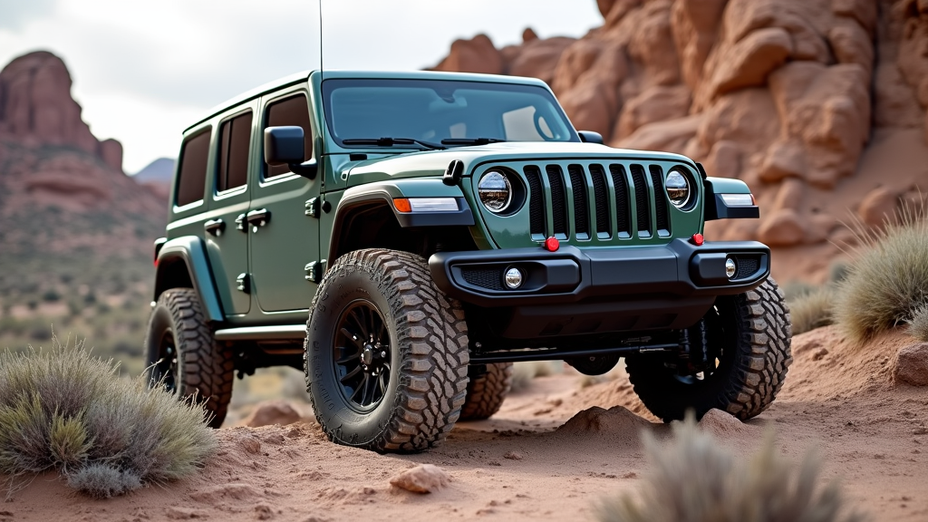 Jeep Wrangler with all-terrain tires